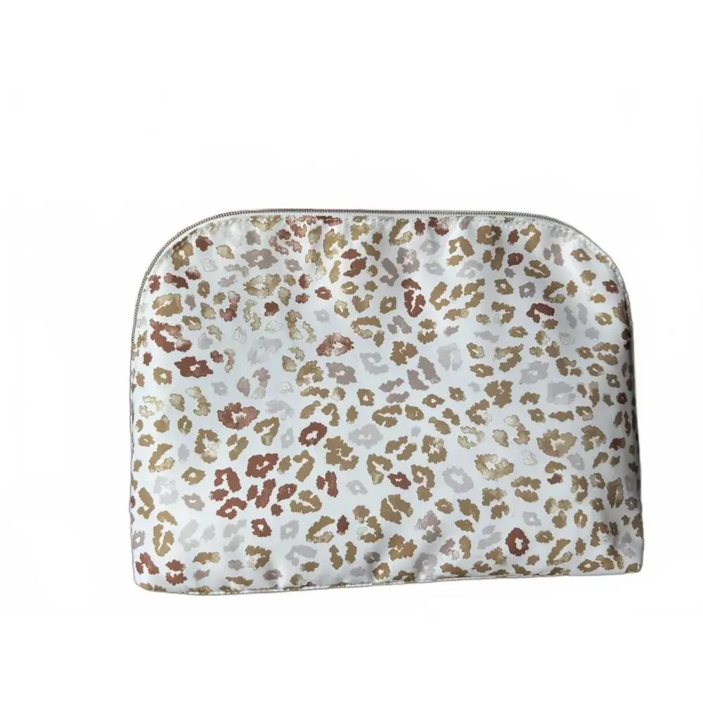 Leopard Print Women's Cosmetic Bag with Recycled Polyester